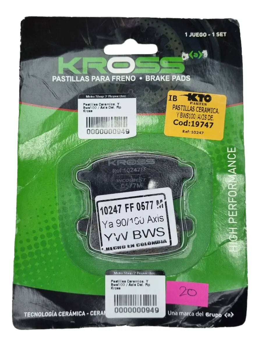 Pastillas KROSS YW BWS 100/AXIS 90